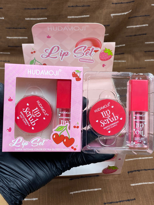 HUDAMOJI Lip Scrub-Moisturizing Glossy Duo