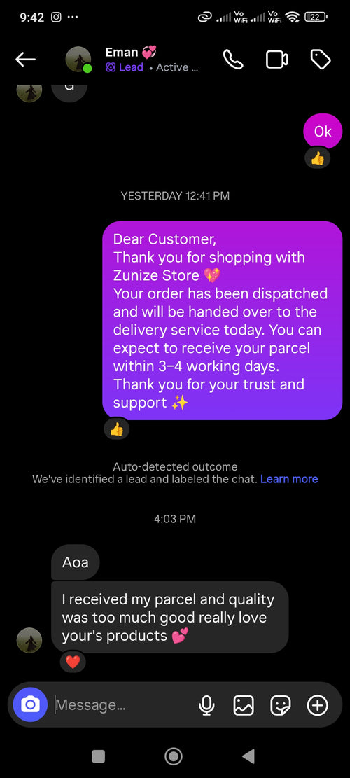 Happy Customer Review