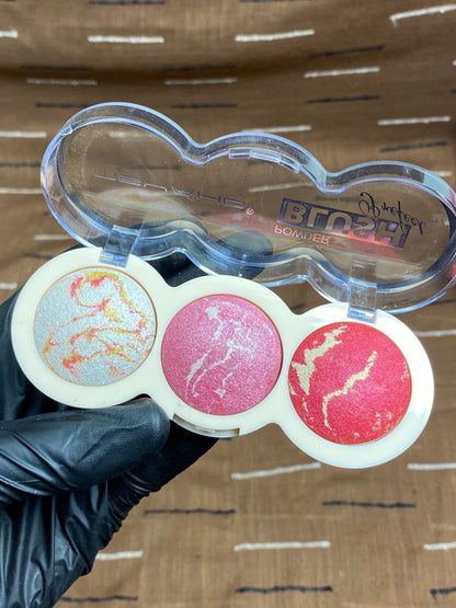 3-Shade Marbled Blush Powder Palette