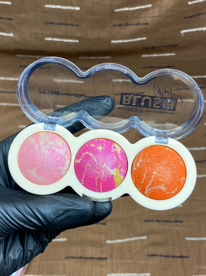 3-Shade Marbled Blush Powder Palette